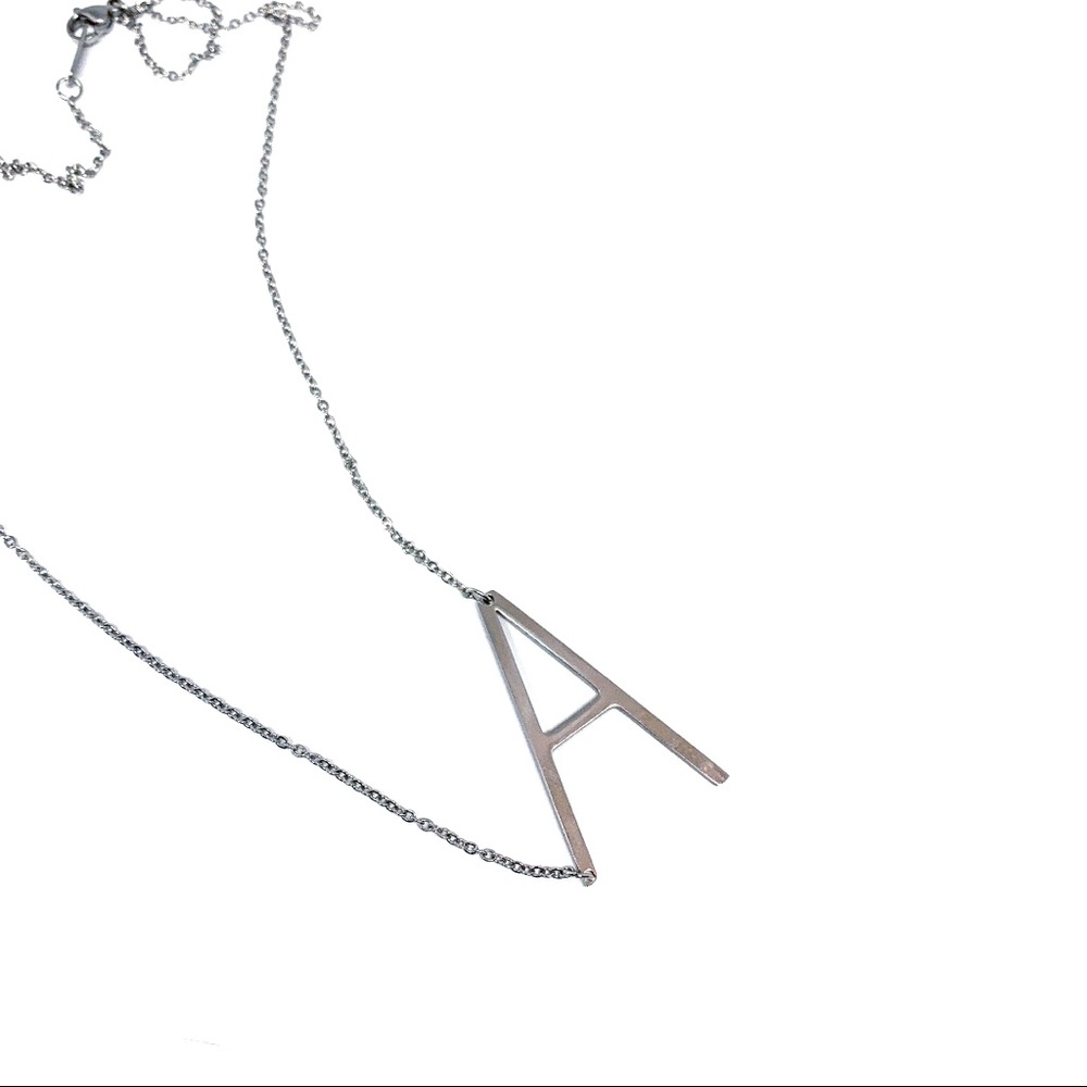 Alphabet Necklace (A) Silver plate